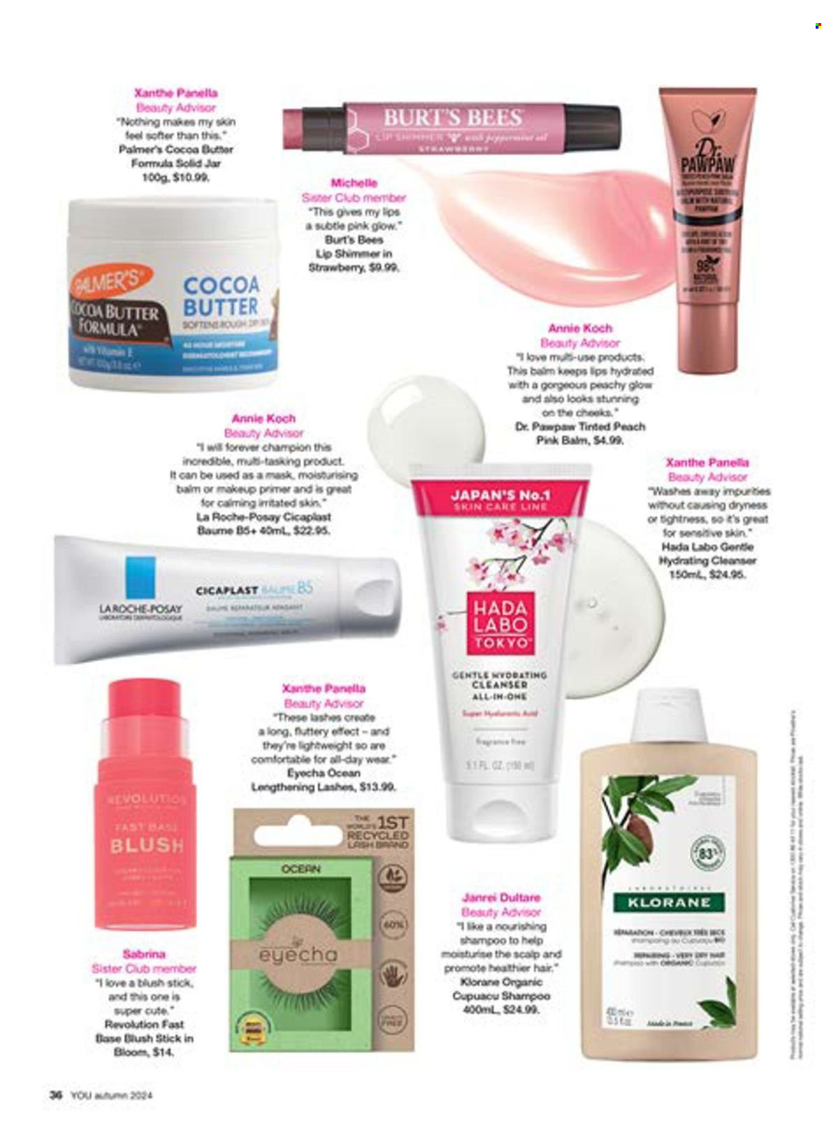 thumbnail - Priceline Pharmacy Catalogue - 22 Feb 2024 - 22 May 2024 - Sales products - shampoo, cleanser, skin care product, Klorane, lip gloss, makeup. Page 36.