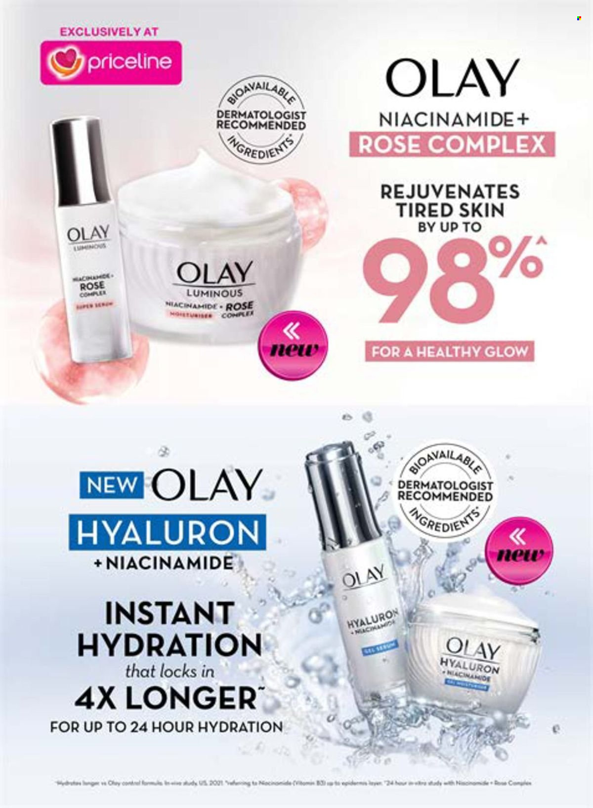 thumbnail - Priceline Pharmacy Catalogue - 22 Feb 2024 - 22 May 2024 - Sales products - serum, Olay, Niacinamide. Page 38.