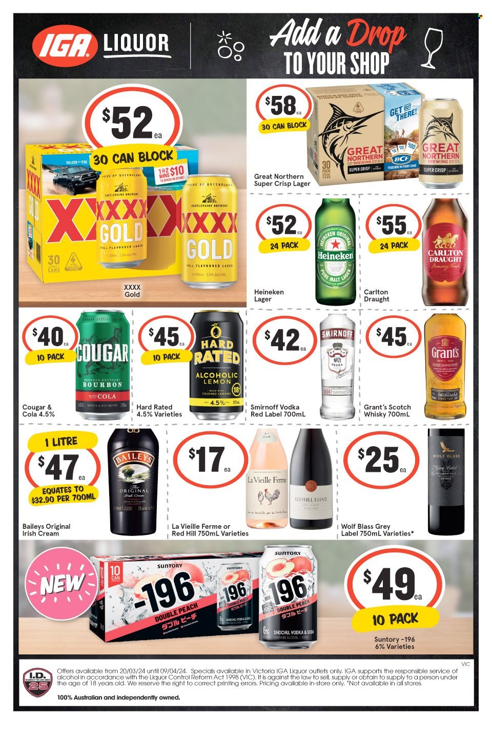 IGA LIQUOR catalogue - 20 Mar 2024 - 9 Apr 2024. Page 1