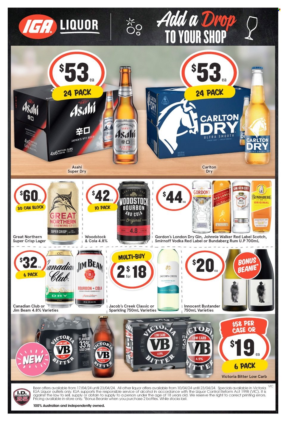 IGA LIQUOR catalogue - 17 Apr 2024 - 23 Apr 2024. Page 1