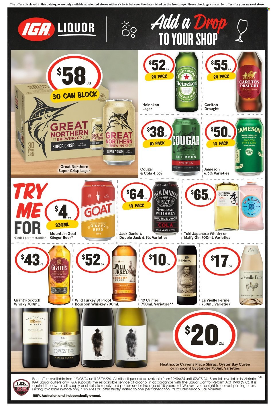 IGA LIQUOR catalogue - 19 Jun 2024 - 25 Jun 2024. Page 1