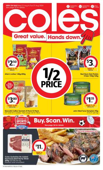 Coles Catalogue - 21 Aug 2024 - 27 Aug 2024.