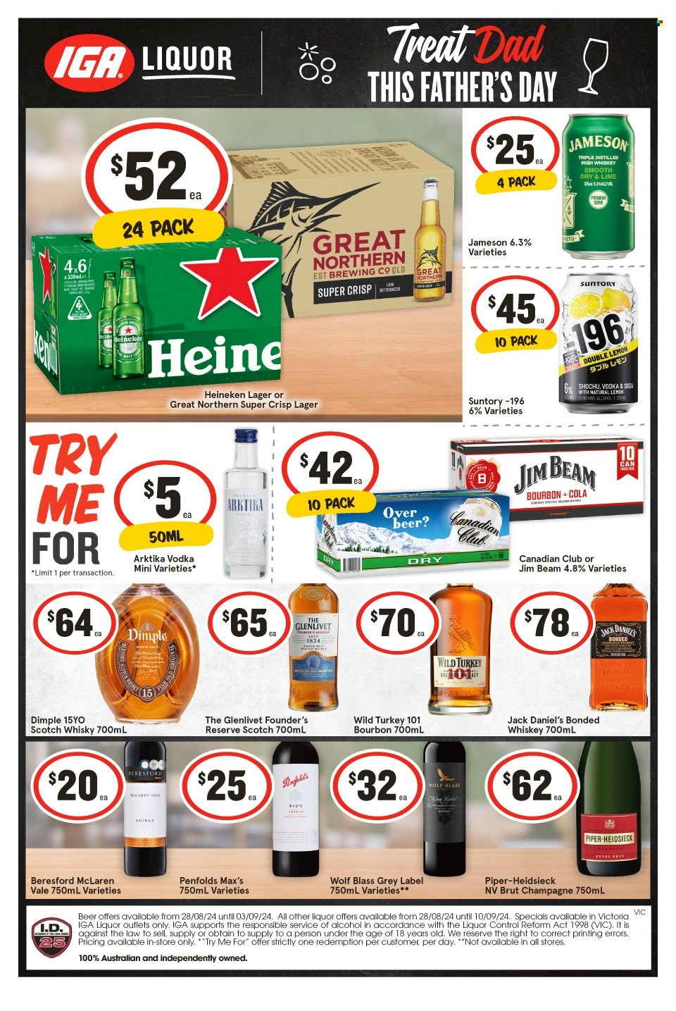 IGA LIQUOR catalogue - 28 Aug 2024 - 3 Sep 2024. Page 1