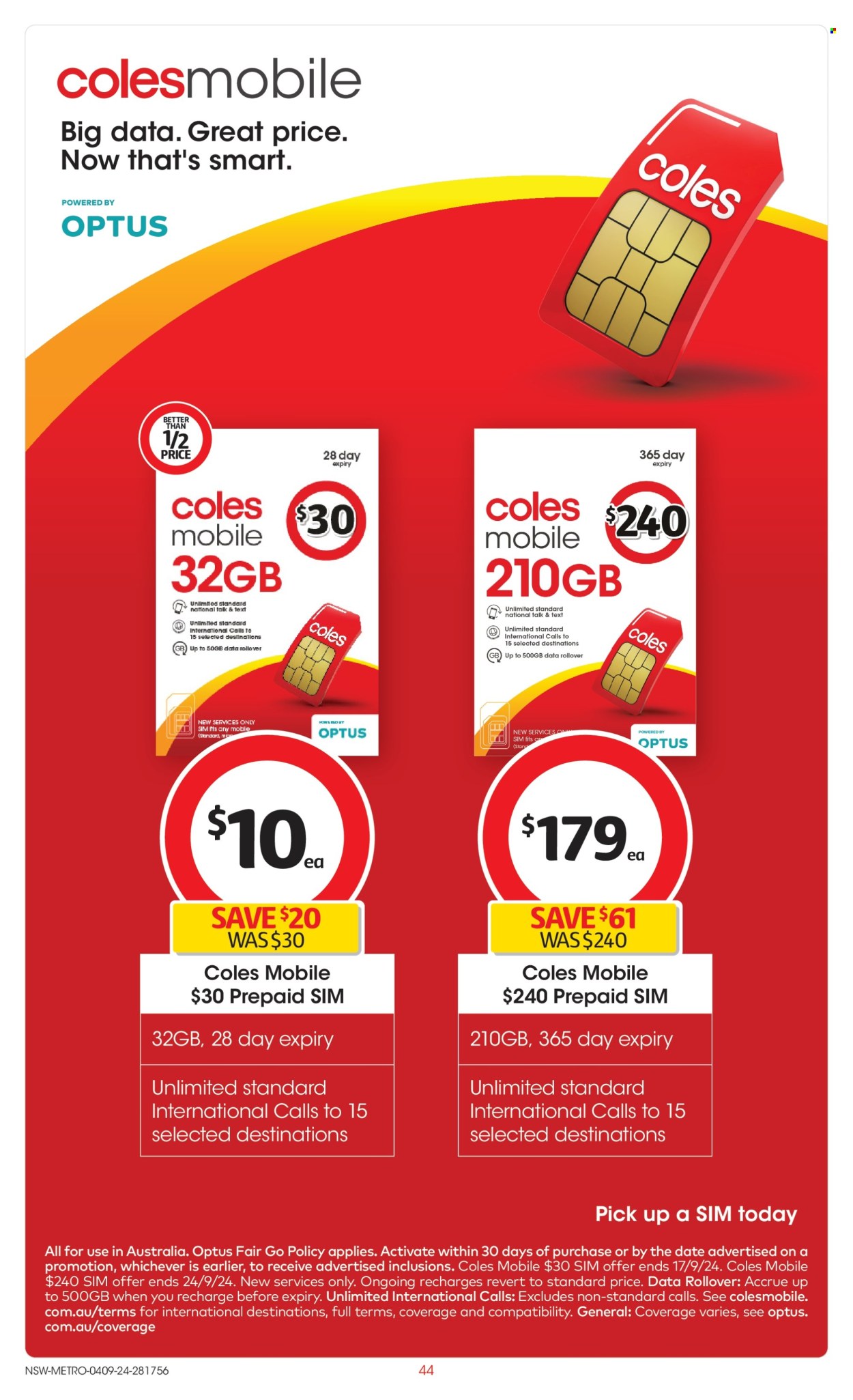 Coles catalogue - 4 Sep 2024 - 10 Sep 2024. Page 44