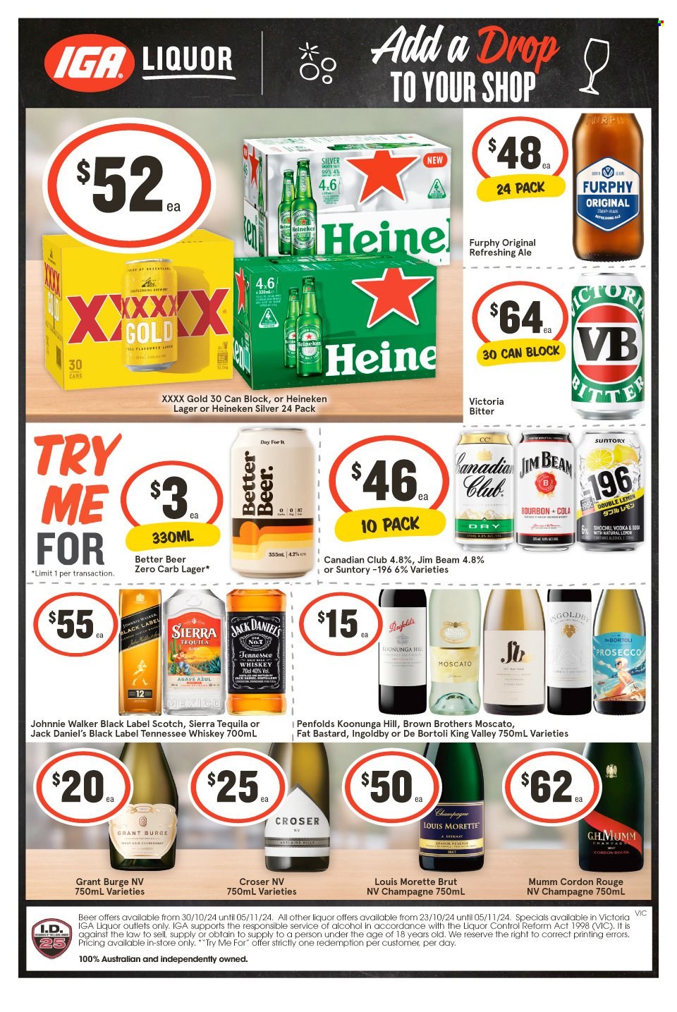 IGA LIQUOR catalogue - 30 Oct 2024 - 5 Nov 2024. Page 1