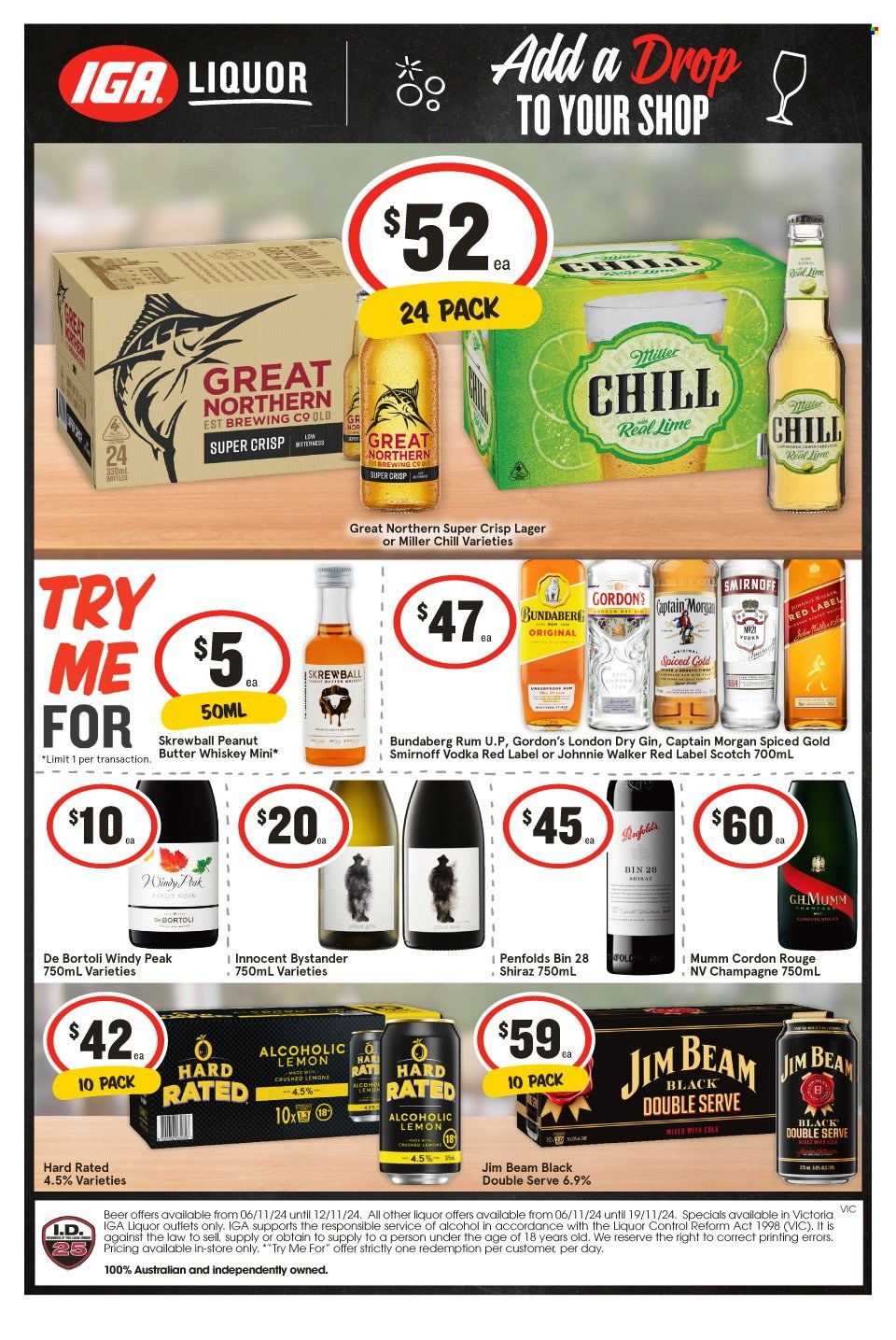 IGA LIQUOR catalogue - 6 Nov 2024 - 12 Nov 2024. Page 1