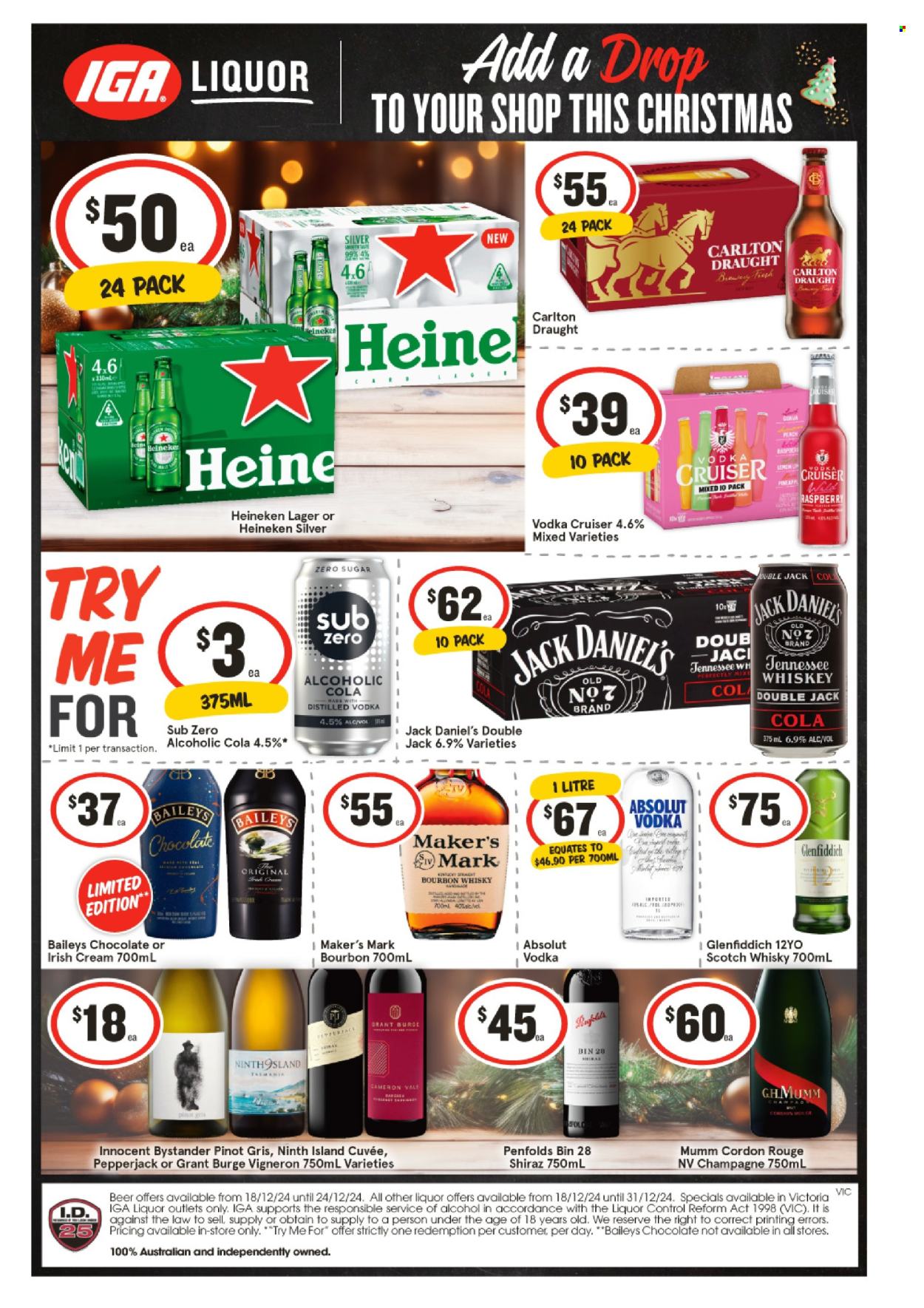 IGA LIQUOR catalogue - 18 Dec 2024 - 24 Dec 2024. Page 1