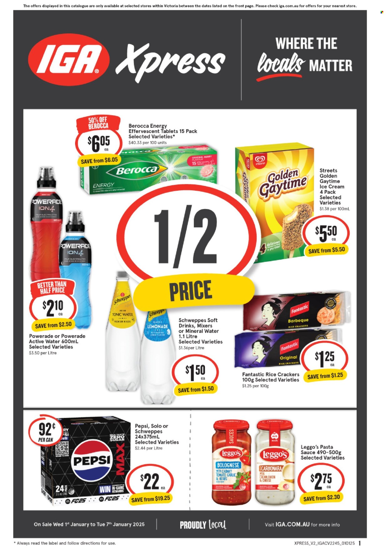 IGA Xpress catalogue - 1 Jan 2025 - 7 Jan 2025. Page 1