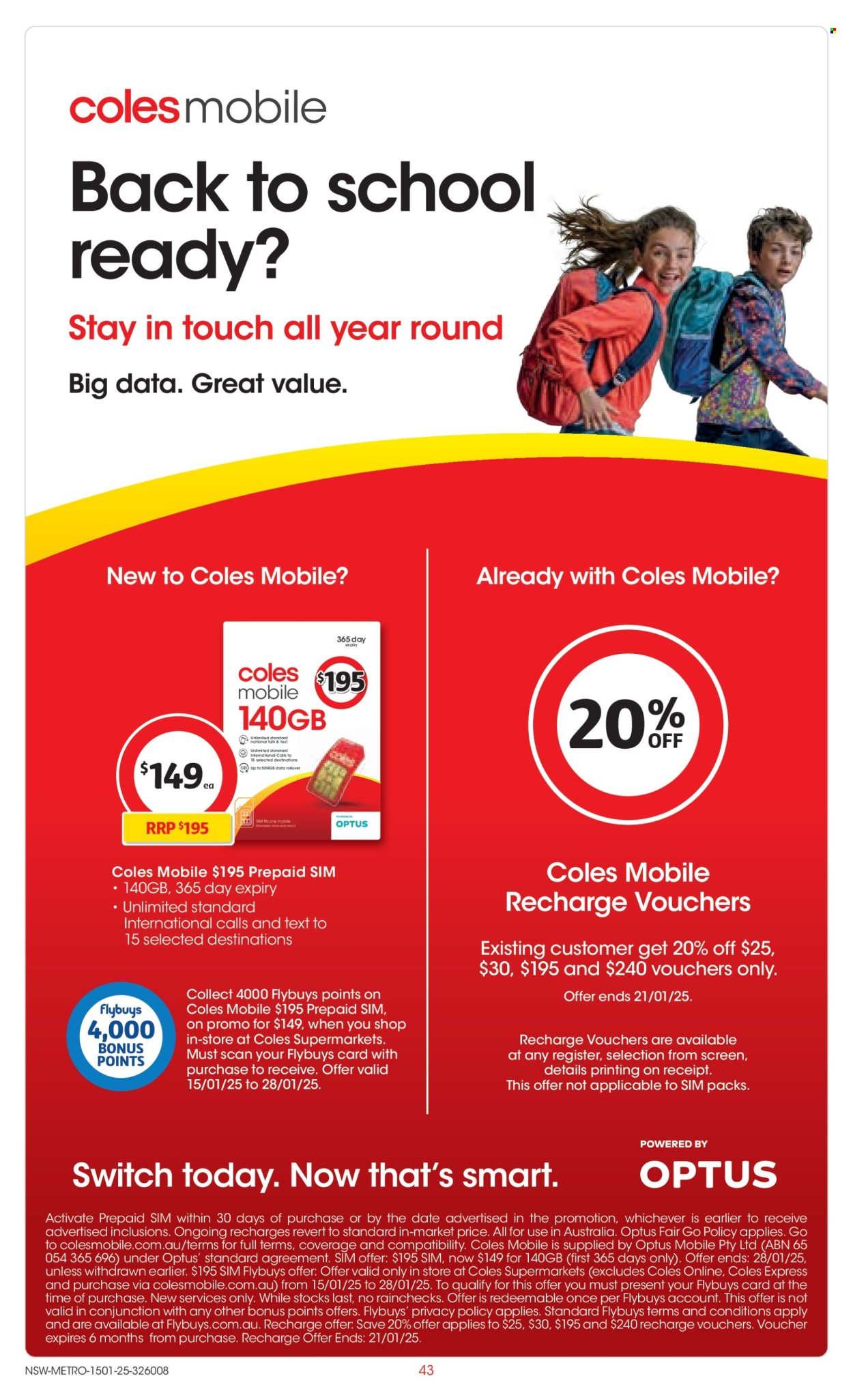 Coles catalogue - 15 Jan 2025 - 21 Jan 2025. Page 43