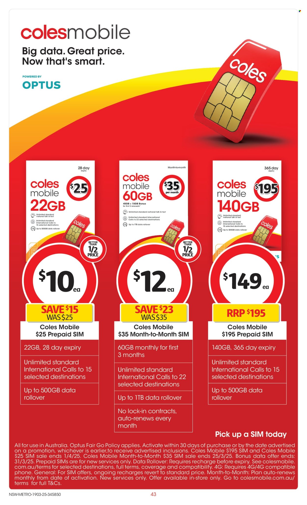 Coles catalogue - 19 Mar 2025 - 25 Mar 2025. Page 43
