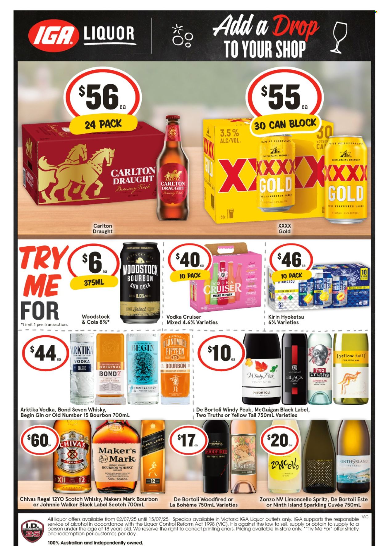 IGA LIQUOR catalogue - 2 Jul 2025 - 8 Jul 2025. Page 1