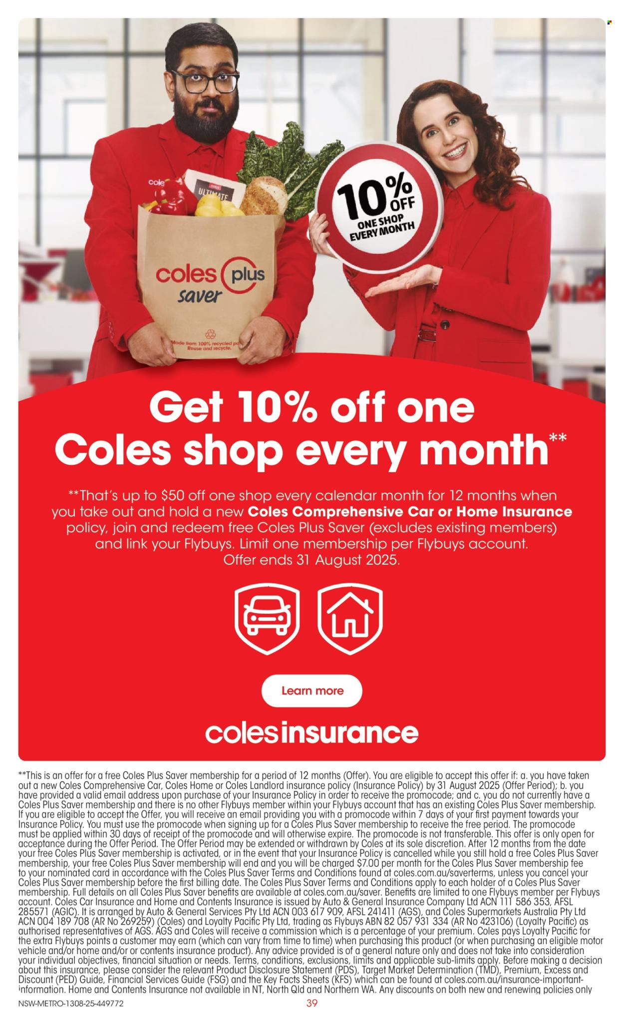 Coles catalogue - 13 Aug 2025 - 19 Aug 2025. Page 39