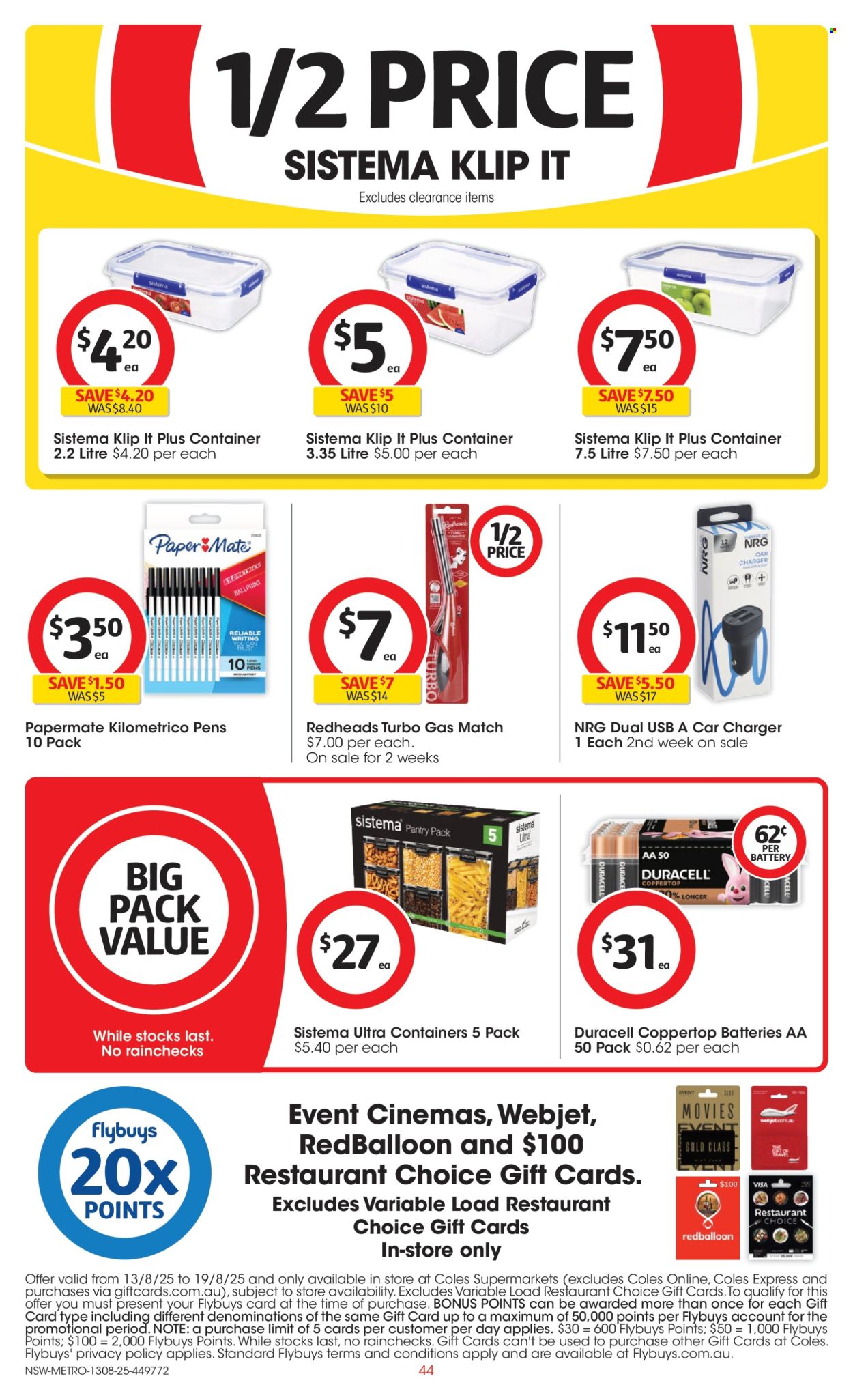 Coles catalogue - 13 Aug 2025 - 19 Aug 2025. Page 44