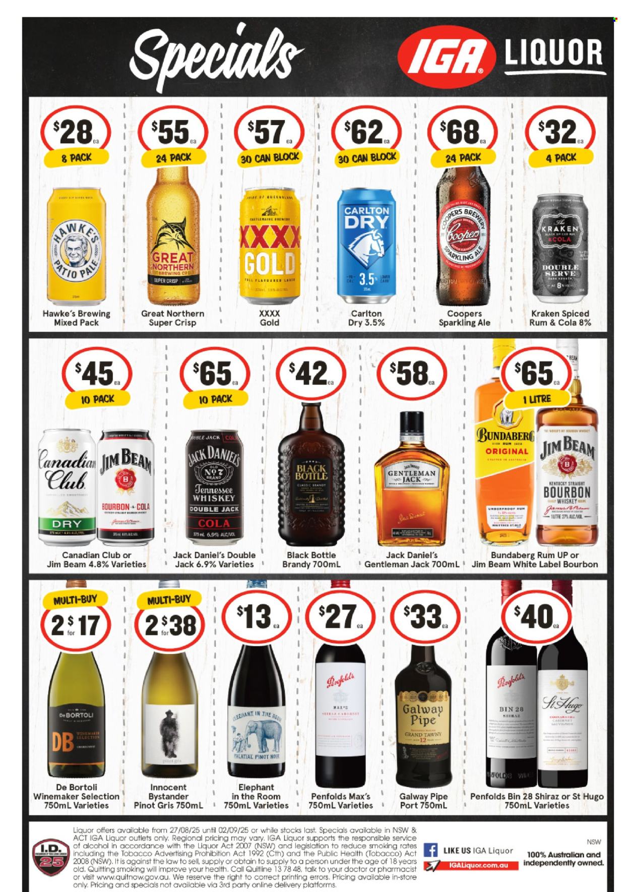 IGA LIQUOR catalogue - 27 Aug 2025 - 2 Sep 2025. Page 1