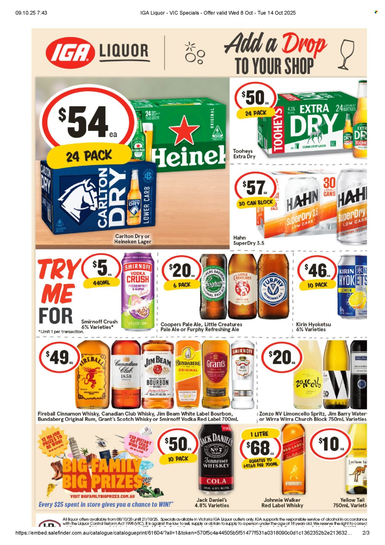 IGA LIQUOR catalogue - 8 Oct 2025 - 14 Oct 2025. Page 1