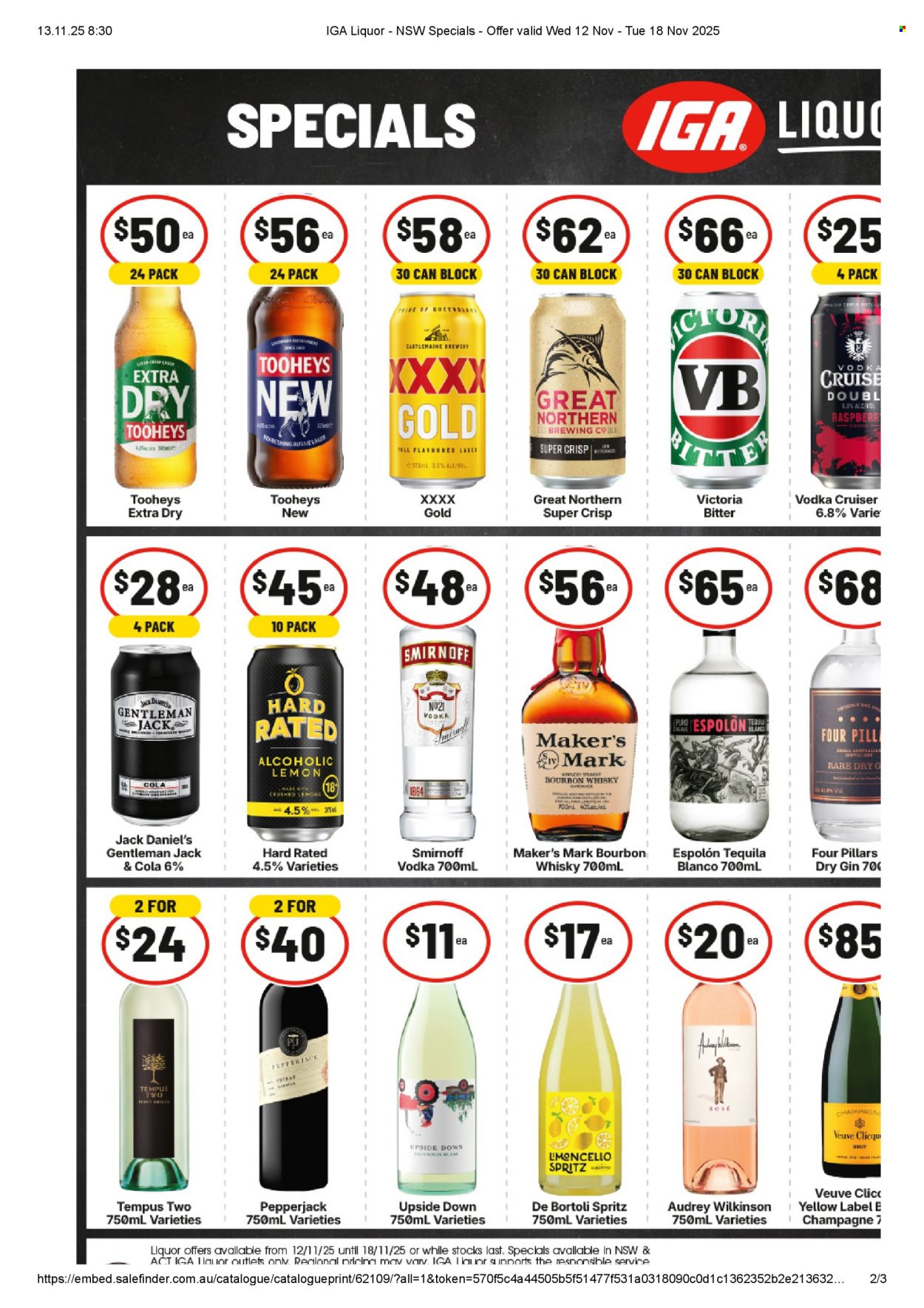 IGA LIQUOR catalogue - 12 Nov 2025 - 18 Nov 2025. Page 1