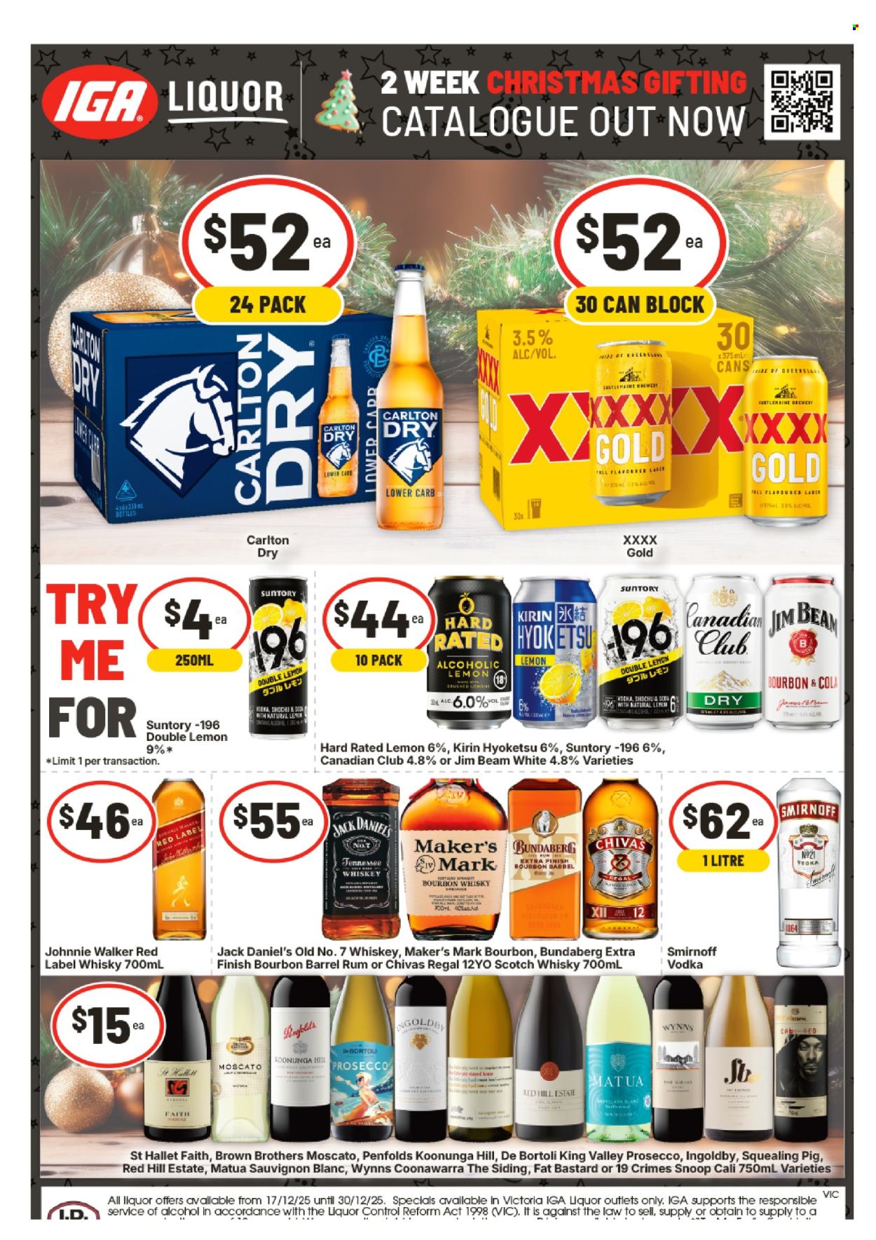IGA LIQUOR catalogue - 17 Dec 2025 - 30 Dec 2025. Page 1