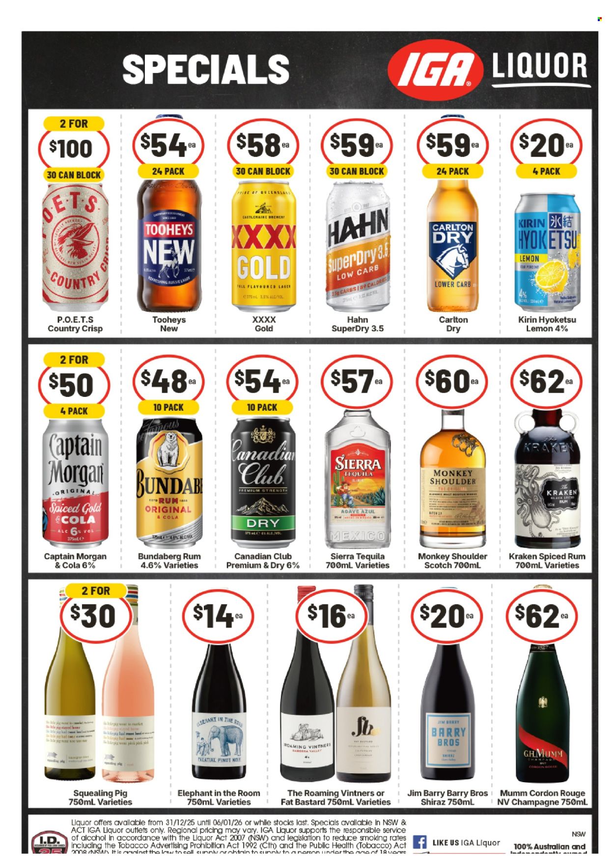 IGA LIQUOR catalogue - 31 Dec 2025 - 6 Jan 2026. Page 1