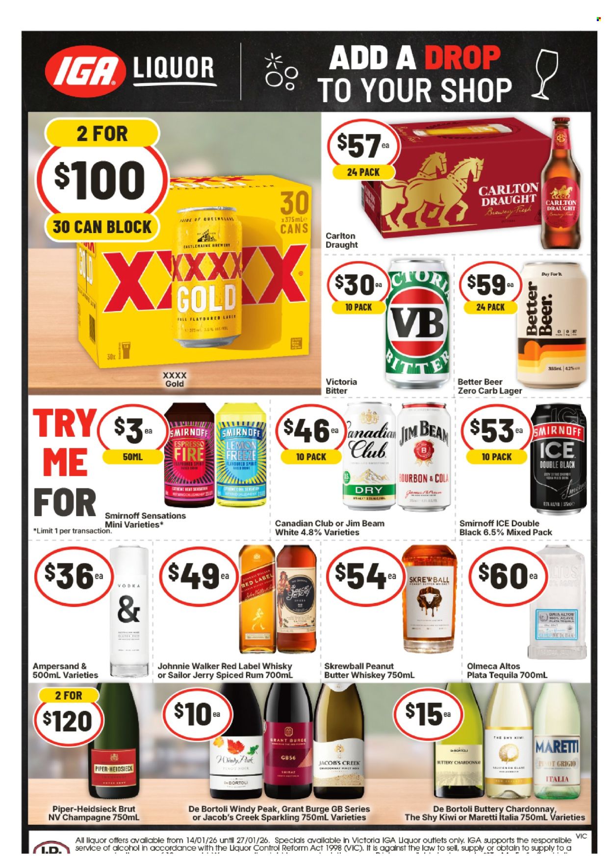 IGA LIQUOR catalogue - 14 Jan 2026 - 20 Jan 2026. Page 1