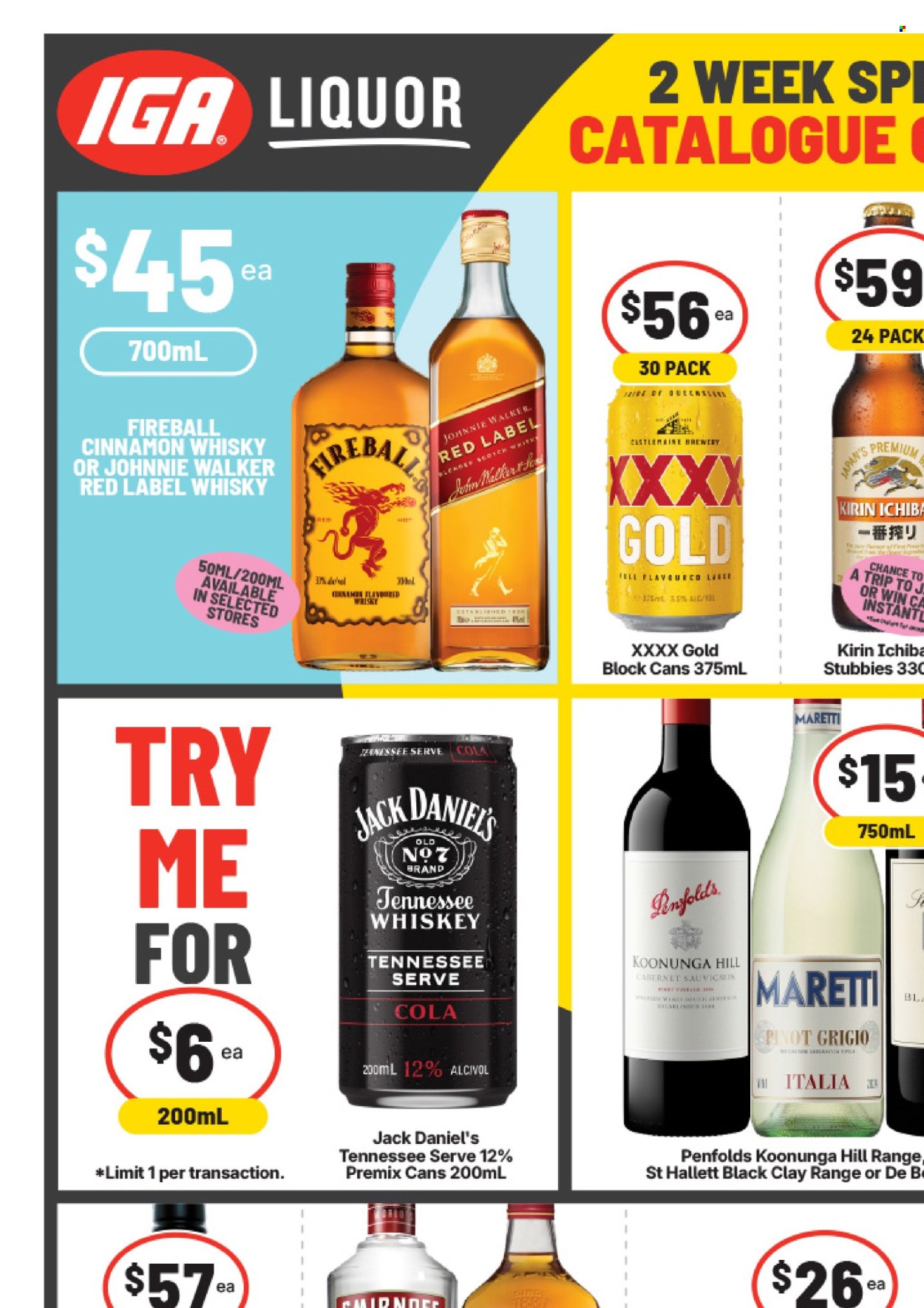 IGA LIQUOR catalogue - 3 Jun 2026 - 16 Jun 2026. Page 1