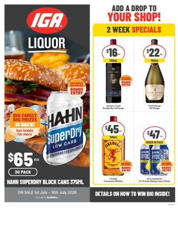 IGA LIQUOR Catalogue - 1 Jul 2026 - 14 Jul 2026.