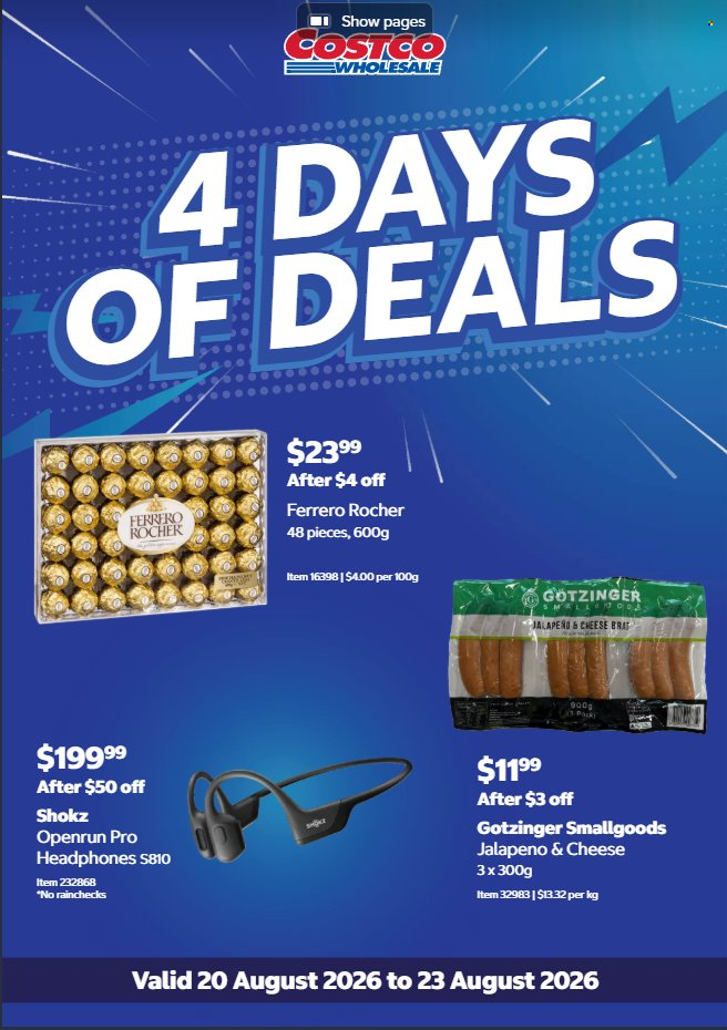 Costco catalogue - 20 Aug 2026 - 23 Aug 2026. Page 1