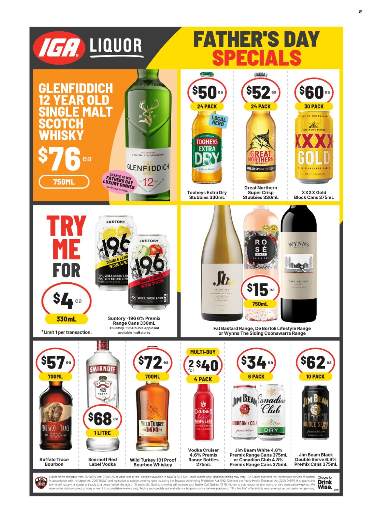 IGA LIQUOR catalogue - 26 Aug 2026 - 8 Sep 2026. Page 1
