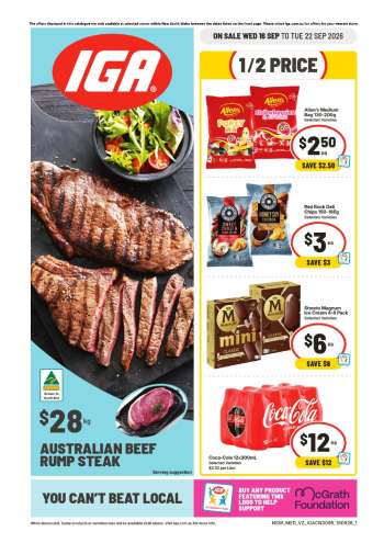 IGA Catalogue - 16 Sep 2026 - 22 Sep 2026.
