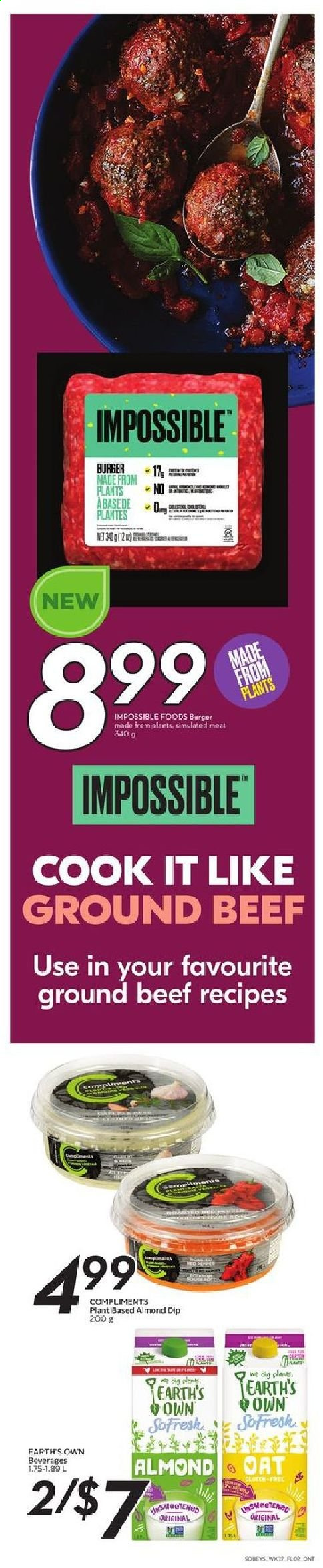 thumbnail - Sobeys Flyer - January 07, 2021 - January 13, 2021 - Sales products - hamburger, dip, oats, beef meat, ground beef. Page 15.