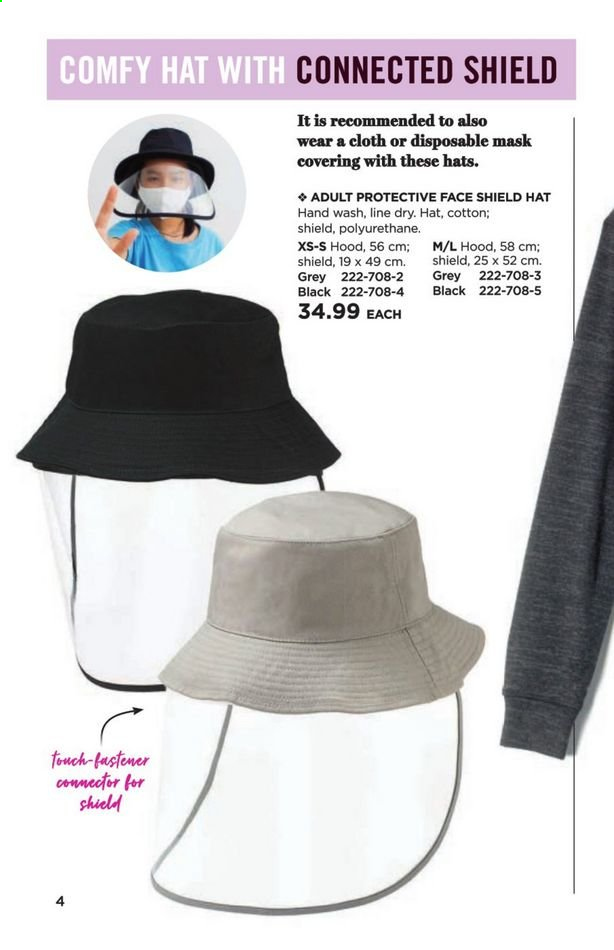 thumbnail - Avon Flyer - Sales products - hand wash, hat, disposable mask. Page 4.