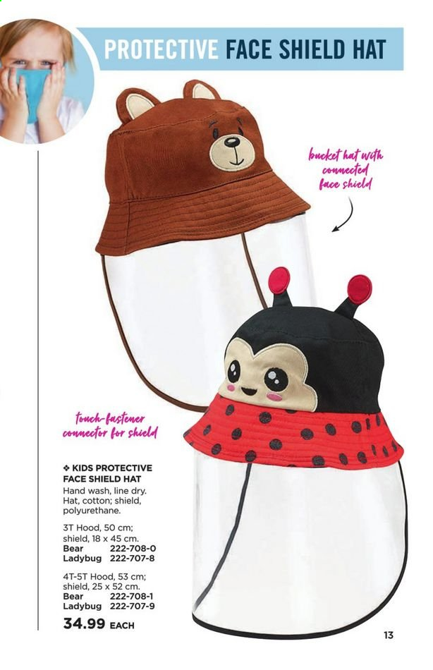 thumbnail - Avon Flyer - Sales products - hand wash, hat, bucket hat. Page 13.