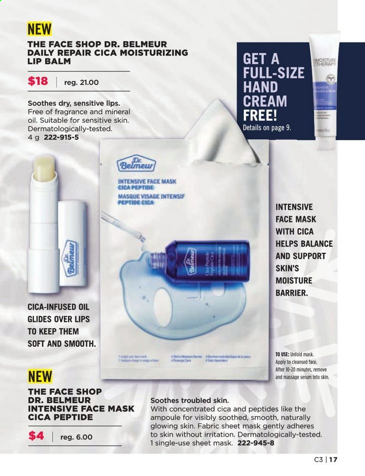 thumbnail - Avon Flyer - Sales products - lip balm, serum, face mask, hand cream, fragrance. Page 17.