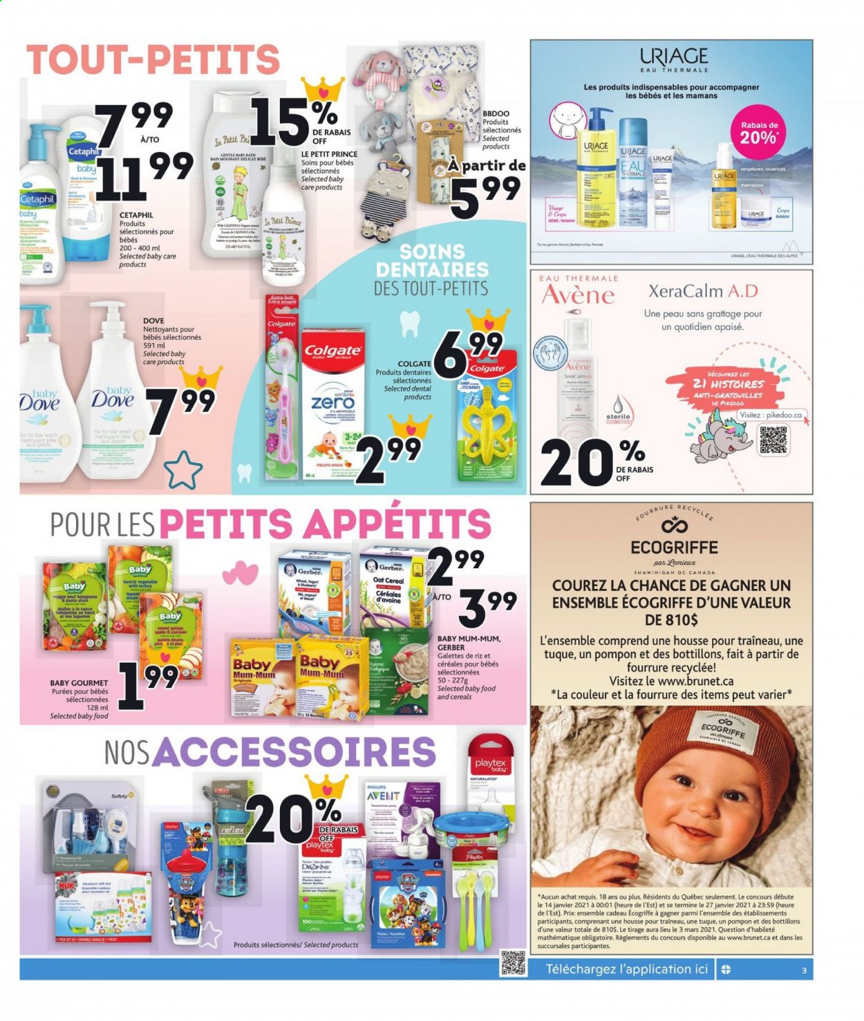 thumbnail - Brunet Flyer - January 14, 2021 - January 27, 2021 - Sales products - Nuk, baby bath, Playtex, Mum, Gerber. Page 3.