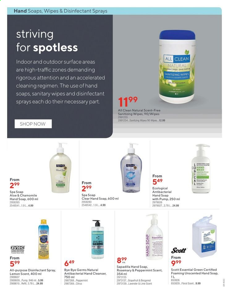 thumbnail - Staples Flyer - November 11, 2020 - February 28, 2021 - Sales products - wipes, antiseptic wipes, desinfection. Page 9.