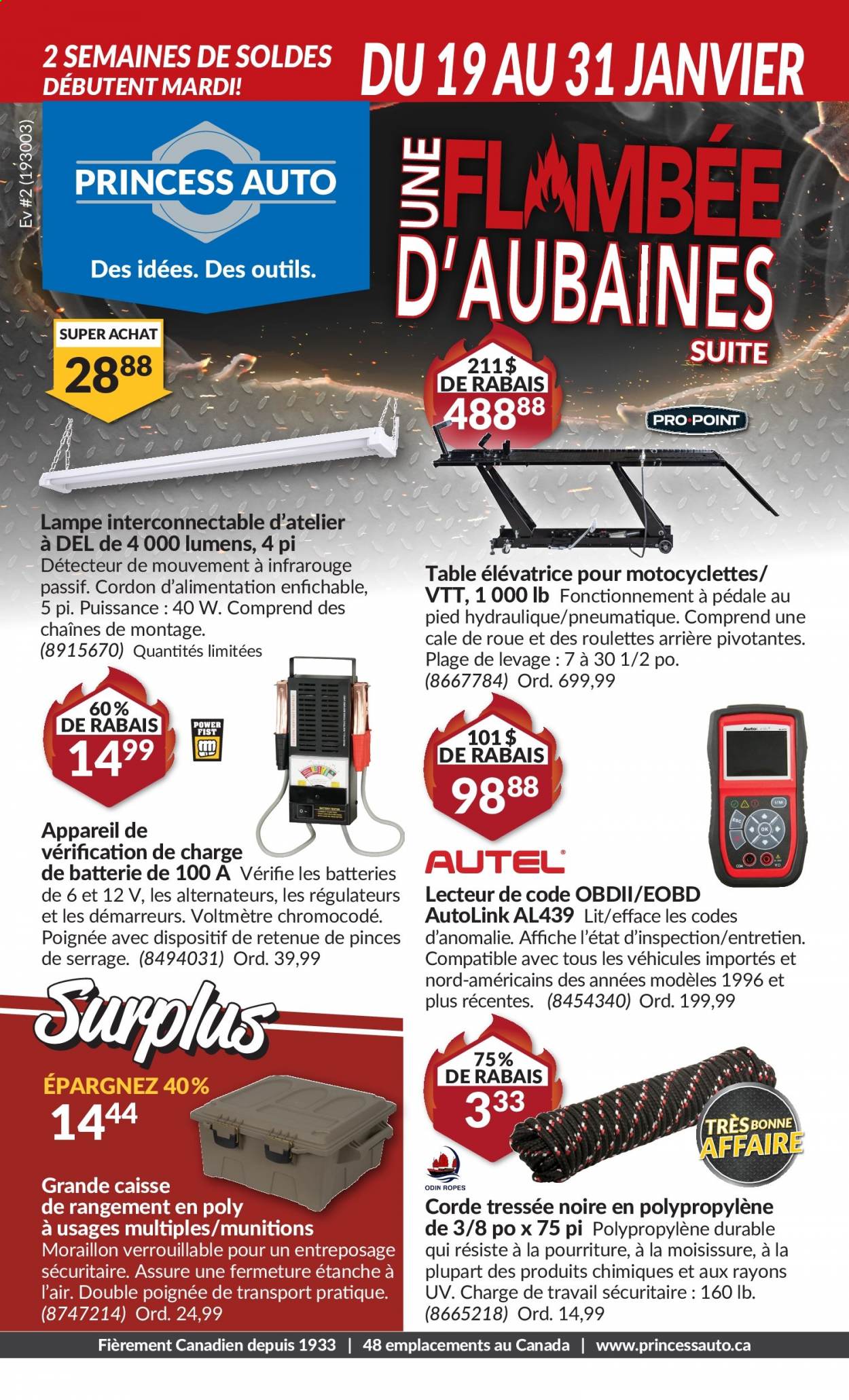 thumbnail - Princess Auto Flyer - January 19, 2021 - January 31, 2021 - Sales products - table. Page 1.