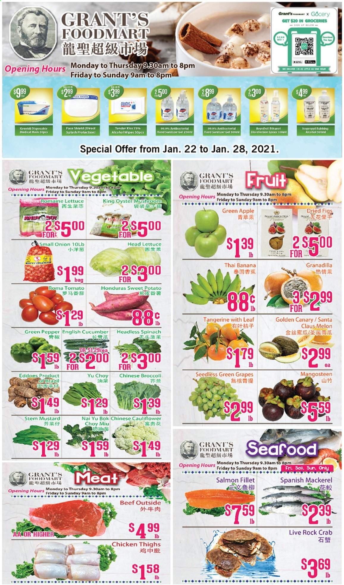 thumbnail - Circulaire Grant's Foodmart - 22 Janvier 2021 - 28 Janvier 2021 - Produits soldés - melon. Page 1.