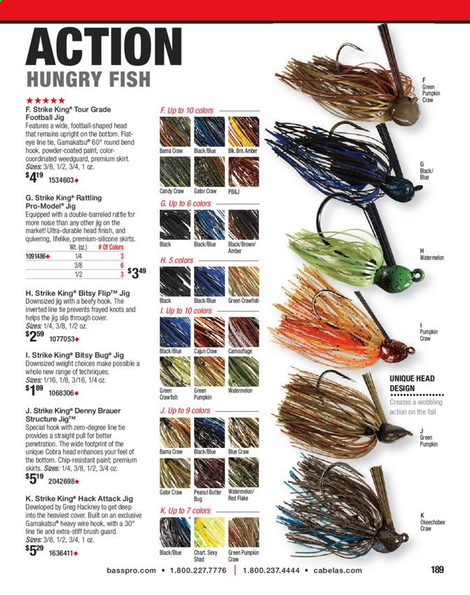 thumbnail - Bass Pro Shops Flyer - Sales products - skirt, jig. Page 189.