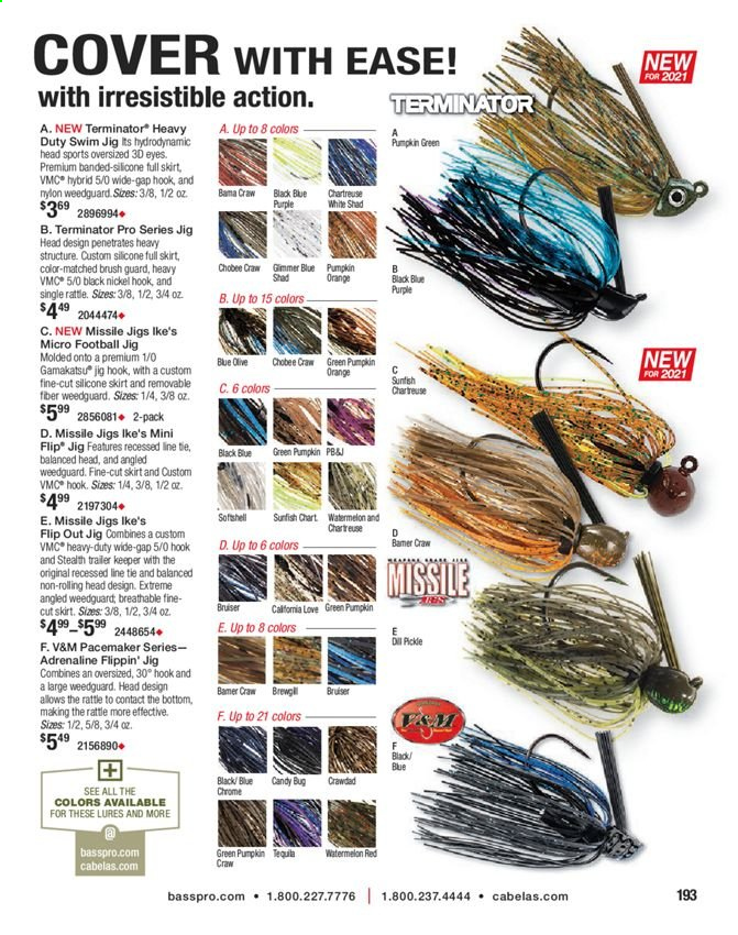 thumbnail - Bass Pro Shops Flyer - Sales products - jig. Page 193.