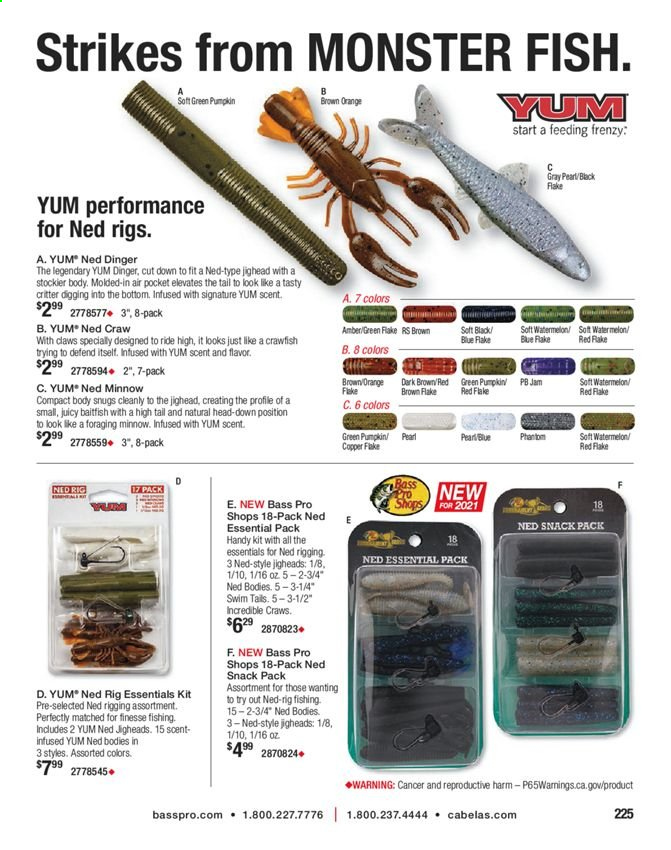 thumbnail - Bass Pro Shops Flyer - Sales products - Bass Pro. Page 225.