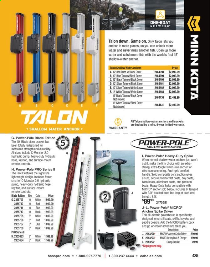 thumbnail - Bass Pro Shops Flyer - Sales products - Anchor, pump. Page 435.