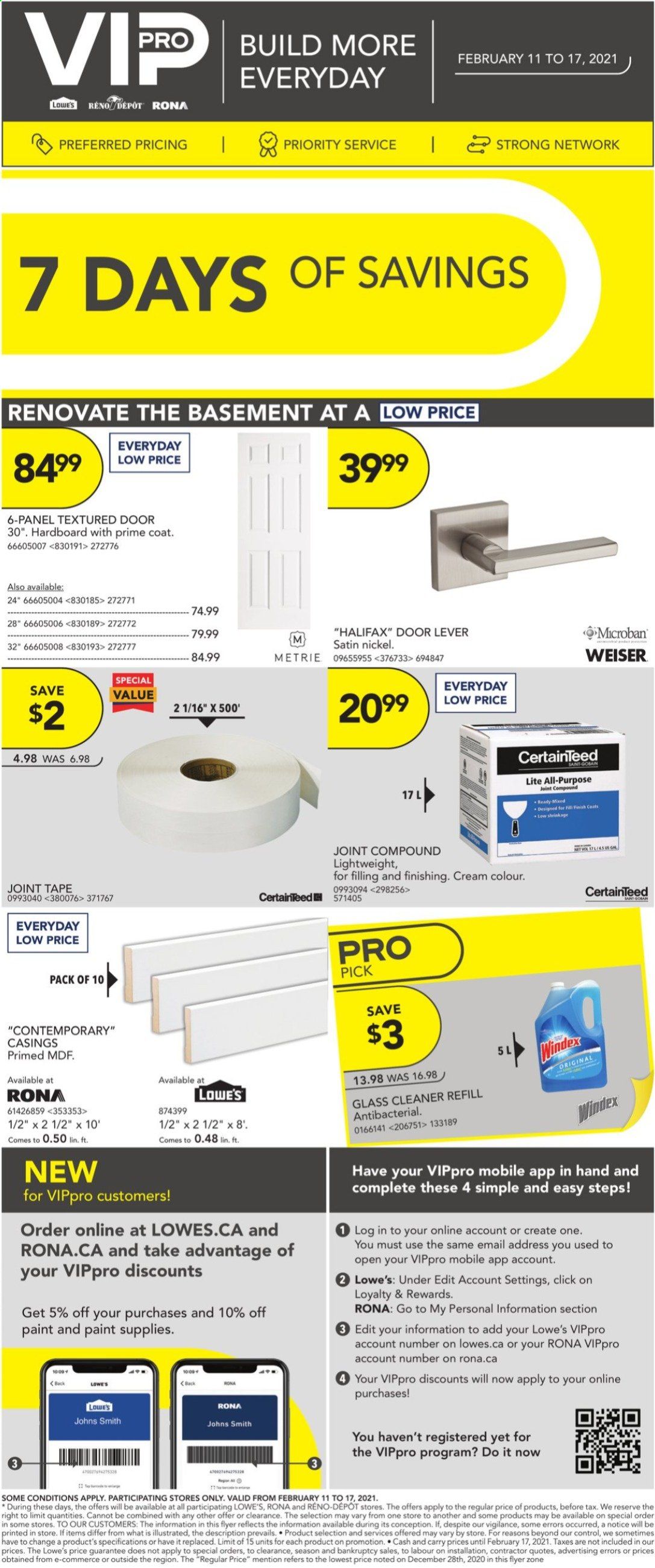 thumbnail - RONA Flyer - February 11, 2021 - February 17, 2021 - Sales products - paint. Page 1.