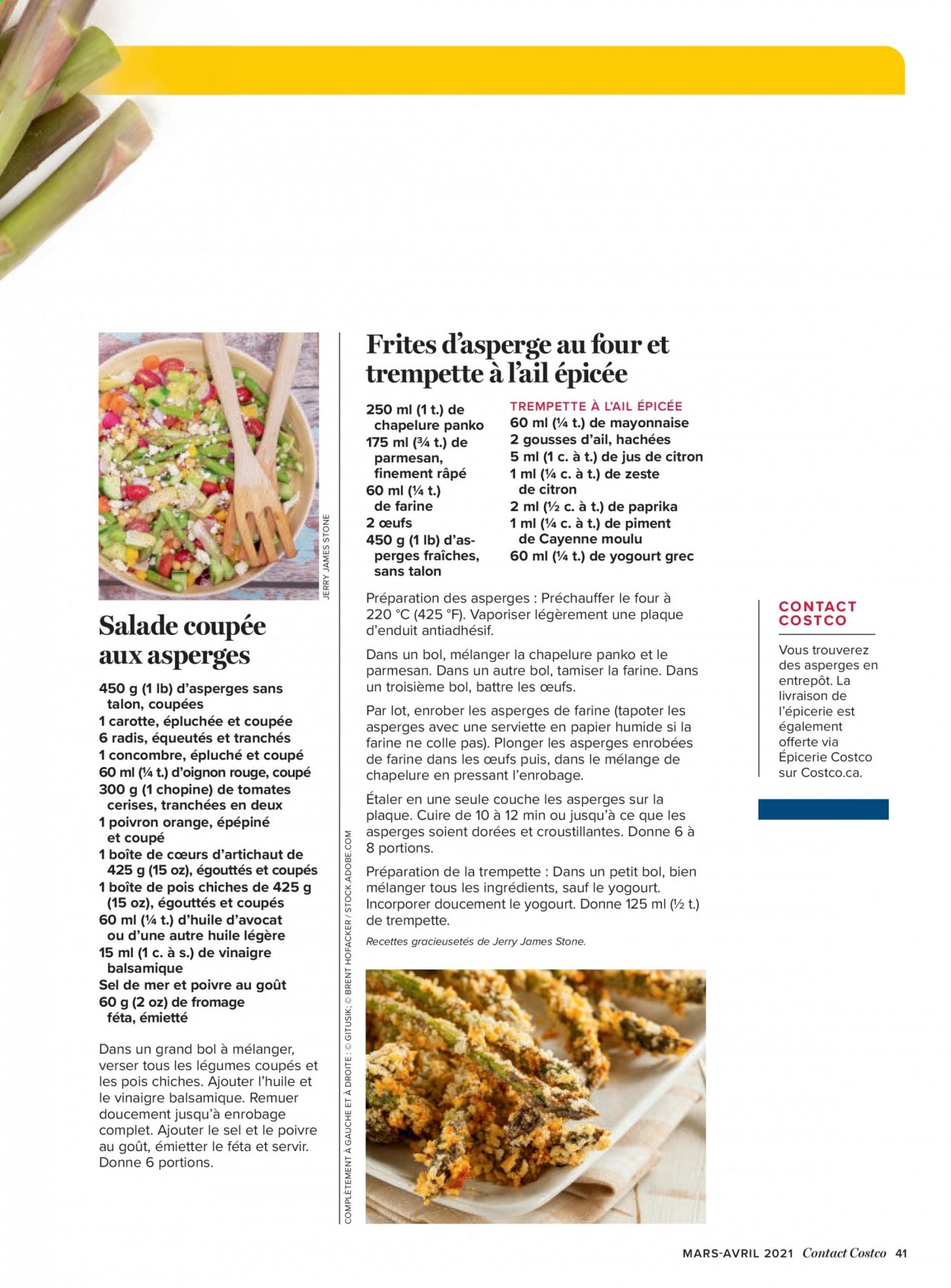 thumbnail - Circulaire Costco - 01 Mars 2021 - 30 Avril 2021 - Produits soldés - salade, poivrons, piment, citron, concombre, farine, œufs, radis, tomates cerises, chapelure. Page 44.