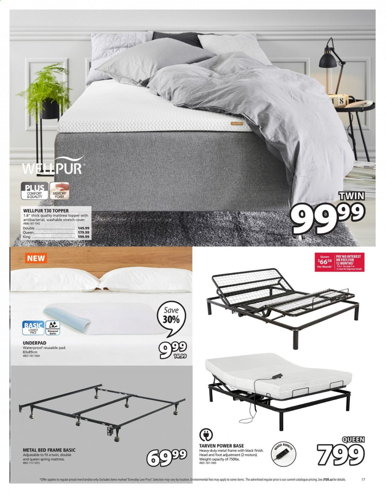 thumbnail - JYSK Flyer - February 25, 2021 - March 03, 2021 - Sales products - topper, mattress protector, bed, metal bed, bed frame, metal frame. Page 17.