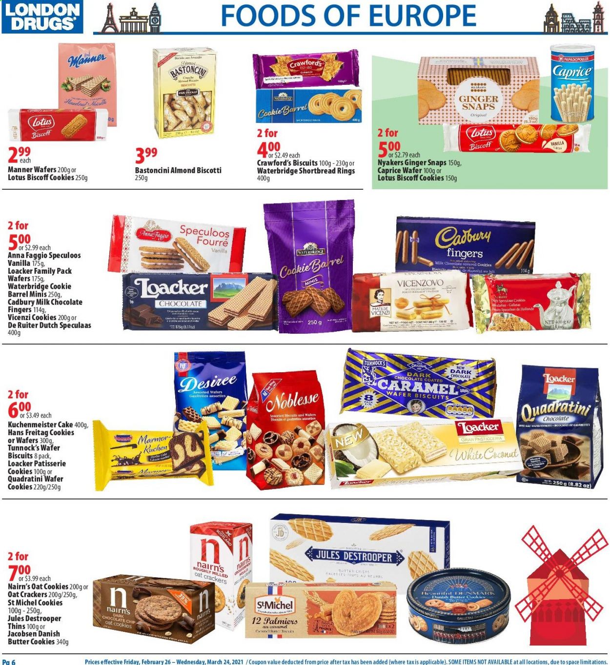 thumbnail - Circulaire London Drugs - 26 Février 2021 - 24 Mars 2021 - Produits soldés - biscuits, cookies, crackers, speculoos, Lotus. Page 6.