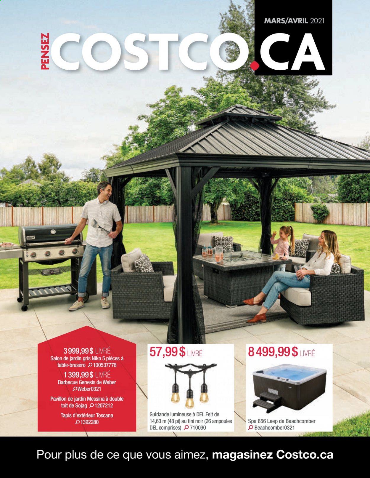 thumbnail - Circulaire Costco - 01 Mars 2021 - 30 Avril 2021 - Produits soldés - barbecue, guirlande, salon de jardin. Page 1.