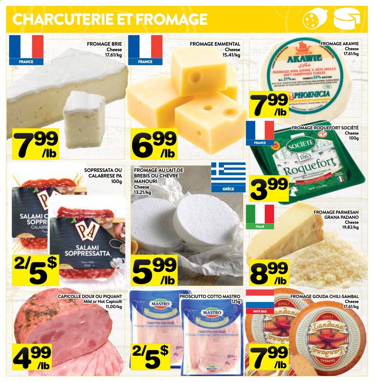 thumbnail - PA Supermarché Flyer - March 01, 2021 - March 07, 2021 - Sales products - salami, prosciutto, gouda, parmesan, cheese, brie, Grana Padano. Page 3.