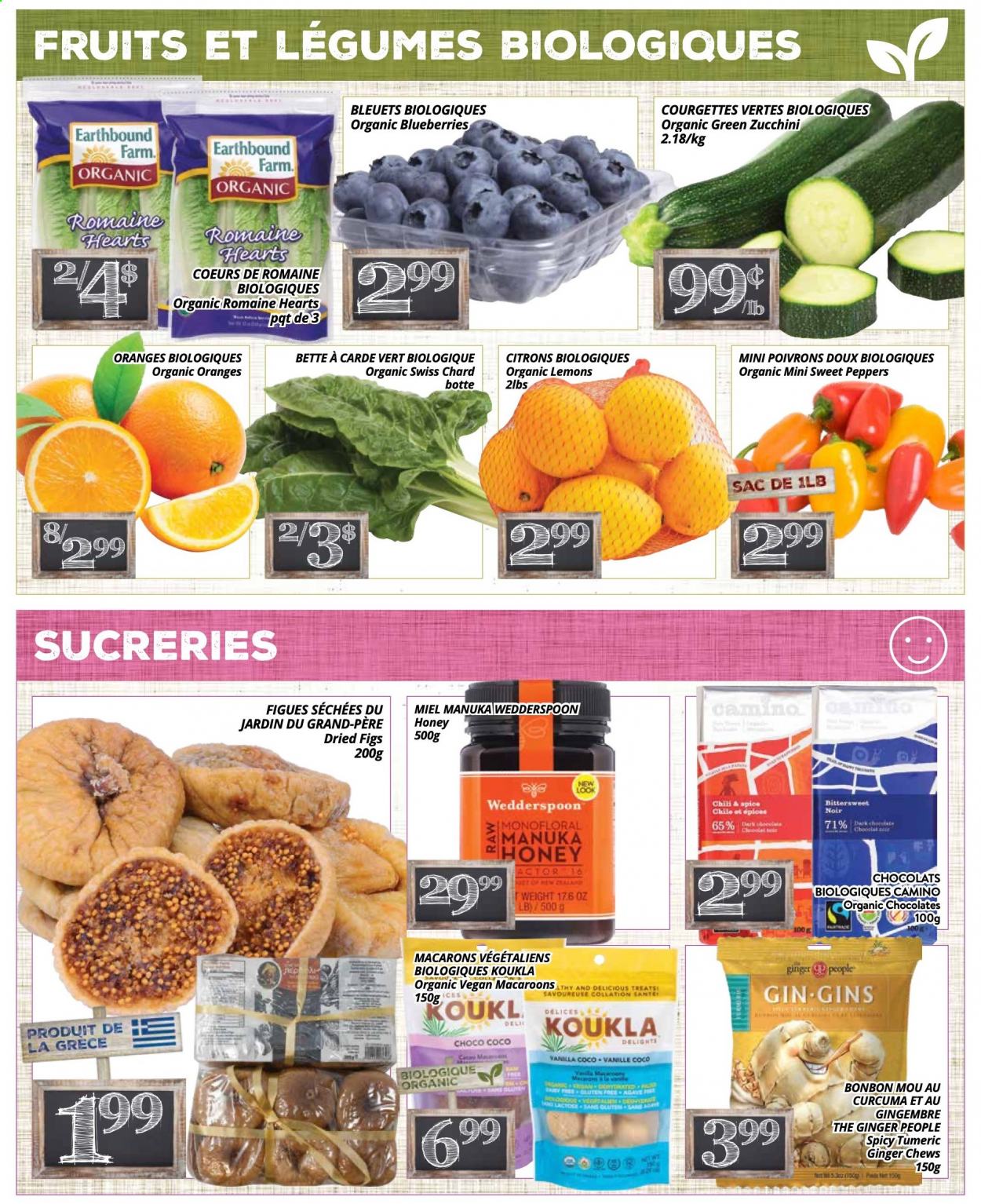 thumbnail - PA Nature Flyer - March 01, 2021 - March 14, 2021 - Sales products - macaroons, sweet peppers, zucchini, peppers, blueberries, figs, lemons, chocolate, chewing gum, Manuka Honey, dried figs, gin. Page 4.
