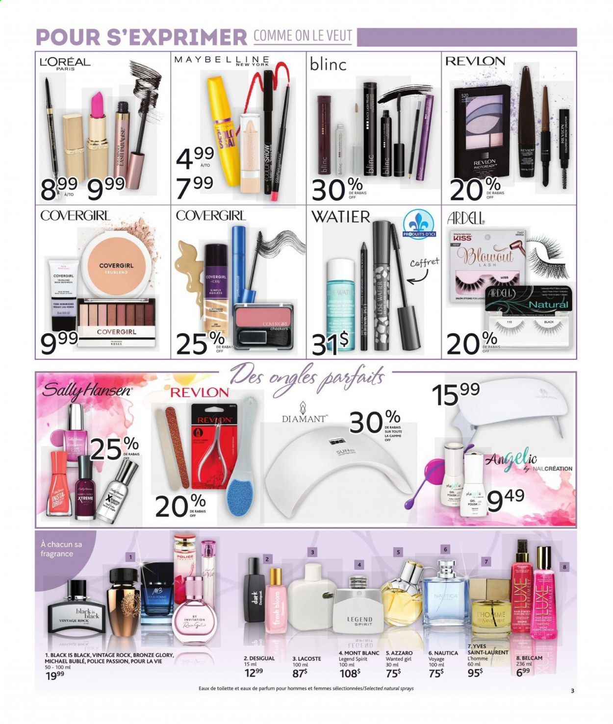 thumbnail - Brunet Flyer - March 04, 2021 - March 10, 2021 - Sales products - L’Oréal, Olay, Revlon, fragrance, Maybelline, Sally Hansen. Page 3.