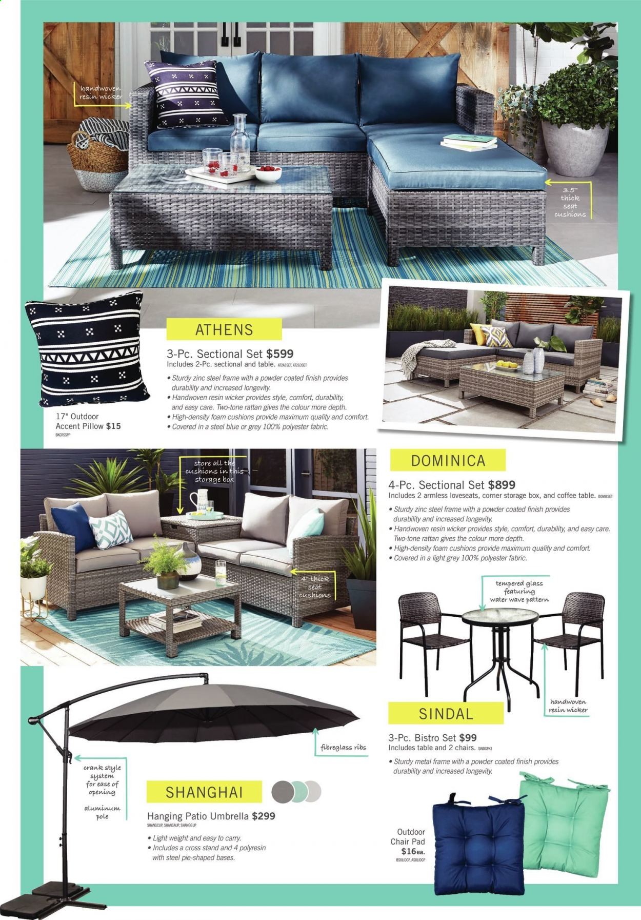 thumbnail - The Brick Flyer - March 05, 2021 - June 30, 2021 - Sales products - chair, coffee table, cushion, metal frame, umbrella. Page 2.