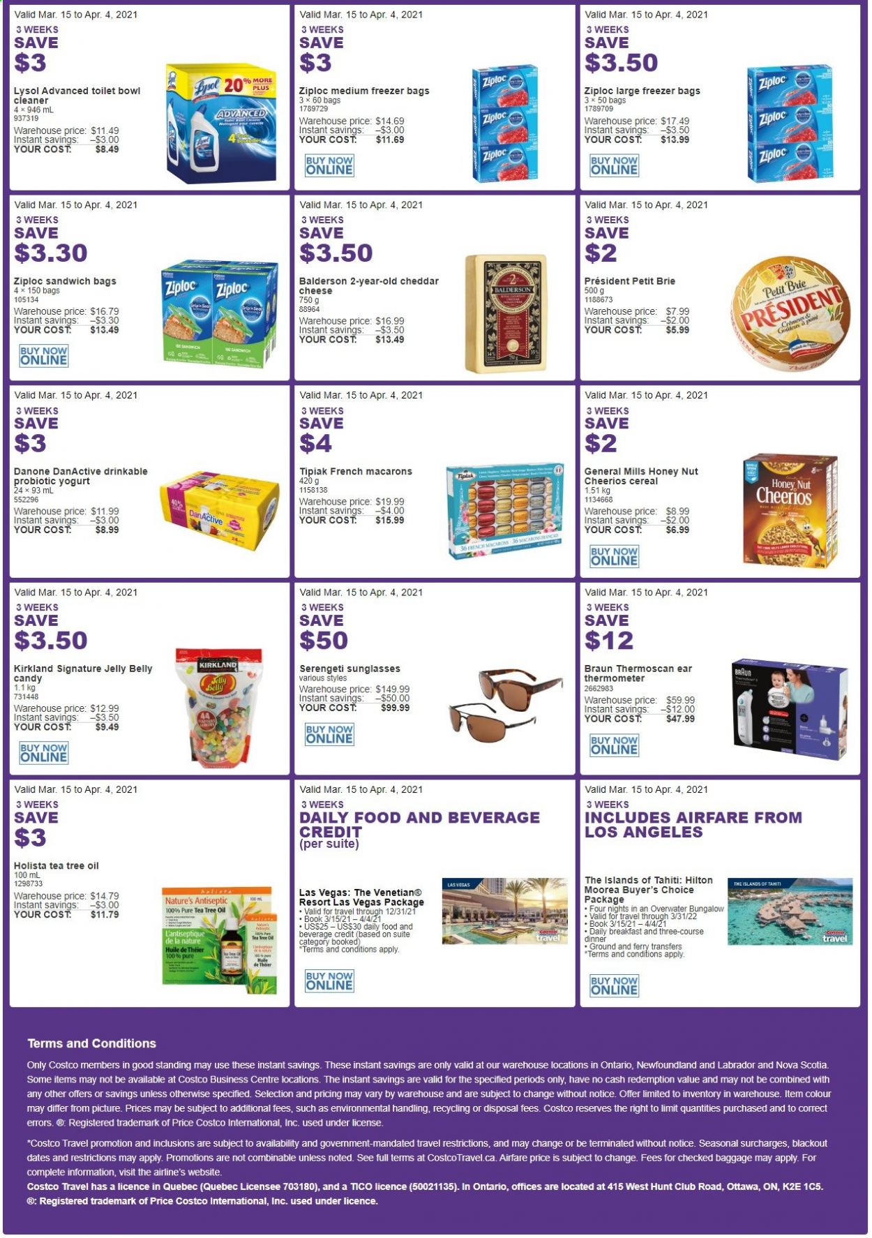 thumbnail - Circulaire Costco - 15 Mars 2021 - 04 Avril 2021 - Produits soldés - Brie, Danone, Tahiti, four, huile, macarons, sandwich, Braun, Candy. Page 2.